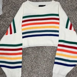 Cropped rainbow sweater